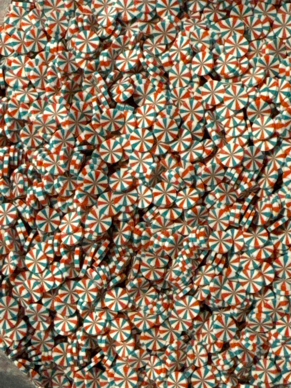 Candy cane red, white and green clay mints