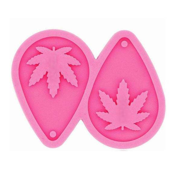 Pot Leaf Teardrop Earrings Silicone Mold