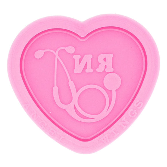 RN Nurse Heart for Badge Reel Silicone Mold
